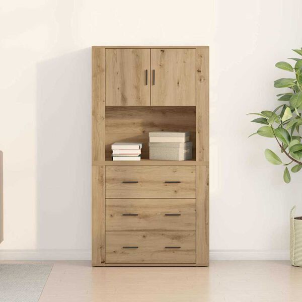 vidaXL Highboard Umjetnički hrast 80 x 33 x 150 cm Konstruirano drvo