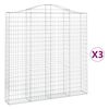 vidaXL Lučne gabionske ko&scaron;are 3 kom 200x30x200/220cm pocinčano željezo