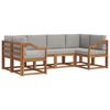 vidaXL Set vanjskih sofa 6 kom. Prirodna i svijetlo siva