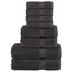 vidaXL 8-dijelni vrhunski set ručnika SOLUND antracit 600 gsm