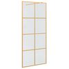 vidaXL Zid za walk-in tu&scaron; Zlatno 90 x 195 cm Staklo otporno na udarce