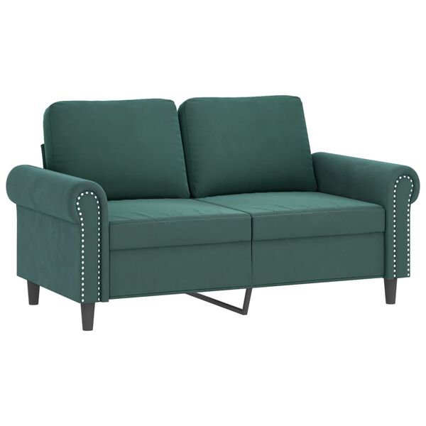 vidaXL 4-dijelni set sofa s jastucima tamnozeleni bar&scaron;unasti