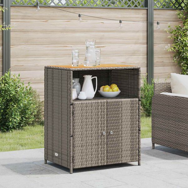 vidaXL Cabinet s policom Siva 70 x 50 x 87 cm Poliester i Roly Rattan