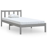 vidaXL Okvir za krevet sivi od borovine 75 x 190 cm 2FT6 jednokrevetni