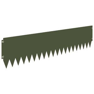 vidaXL Ograda oko Travnjaka 10 pcs 103 x 25 cm Čelik Maslinastozelena