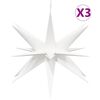 vidaXL Božićna svjetla s LED žaruljama 3 kom sklopiva bijela 57 cm