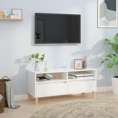 vidaXL TV ormarić sjajni bijeli 100x34,5x44,5 cm od konstruiranog drva