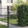 vidaXL Vrata za ogradu BOXTEL jedna vrata s &scaron;iljcima na vrhu čelik 1x1,5 m crna