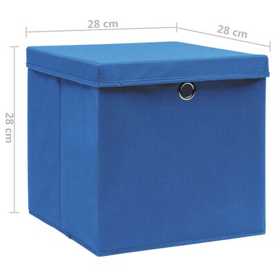 vidaXL Kutije za pohranu s poklopcima 4 kom 28 x 28 x 28 cm plave