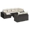 vidaXL 11-dijelni set vrtnih sofa od poliratana s jastucima crni