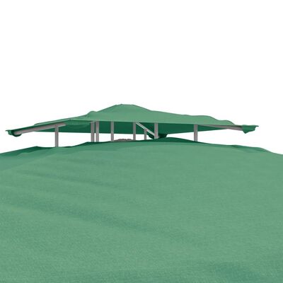 vidaXL Sjenica s dvostrukim krovom zelena 3 x 3 x 2,68 m od tkanine
