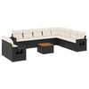 vidaXL 11-dijelni set vrtnih sofa od poliratana s jastucima crni
