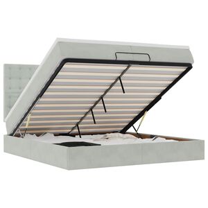 vidaXL Okvir kreveta s madracima svijetlosivi 200x200cm bar&scaron;unasti