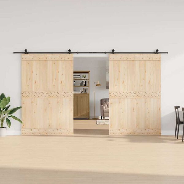 vidaXL Pribor za klizna vrata 400 cm čelični crni