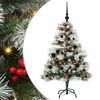 vidaXL Umjetno božićno drvce S LED lampica Zelena i bijela 120 cm
