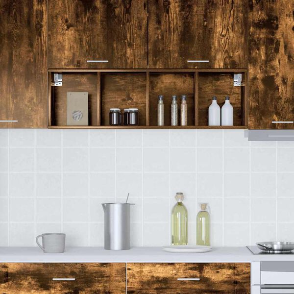 vidaXL Viseći ormarić s pohranom Dimljeni hrast 30 x 29,5 x 100 cm