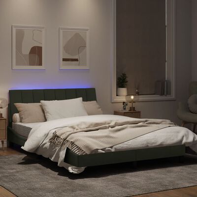 vidaXL Okvir kreveta s LED svjetlima svjetlosivi 140x190 cm baršunasti