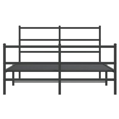 vidaXL Metalni okvir kreveta s uzglavljem i podnožjem crni 140x190 cm