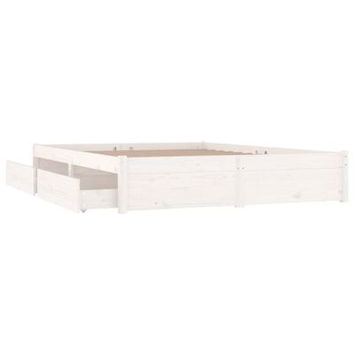 vidaXL Okvir za krevet s ladicama bijeli 180x200 cm veliki bračni