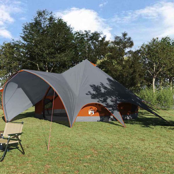 vidaXL Teepee &scaron;ator s krovom Siva i narančasta 600 x 600 x 347 cm