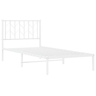 vidaXL Metalni okvir za krevet s uzglavljem bijeli 90 x 190 cm
