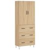 vidaXL Visoka komoda hrasta sonome 69,5x34x180cm od konstruiranog drva
