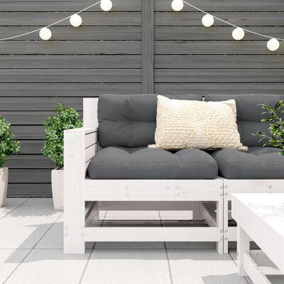 vidaXL Vrtna sofa s naslonom za ruke bijela 69x62x70,5 cm od borovine