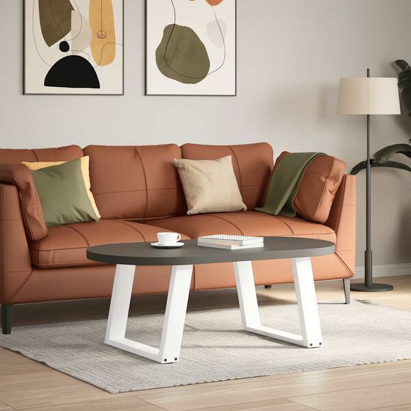 vidaXL Noge za klub stolić U-oblik 2 kom Bijele 70 x (42-43) cm Čelik