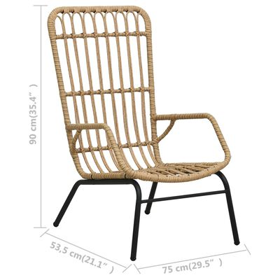 vidaXL Vrtna stolica od poliratana svjetlosmeđa