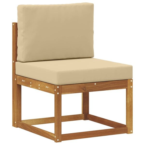 vidaXL Set vanjskih sofa 6 pcs Prirodna i bež Čvrsto drvo akacije