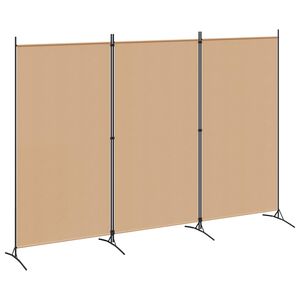 vidaXL 3-panelni pregradni zid Bež 260 x 180 cm Tkanina