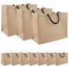 vidaXL Torbe od jute 10 Prirodna i crna 42 x 33 x 19 cm 100% Jut