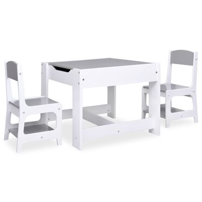 vidaXL Dječji stolić s 2 stolice bijeli MDF
