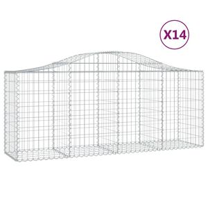 vidaXL Lučne gabionske ko&scaron;are 14 kom 200x50x80/100cm pocinčano željezo