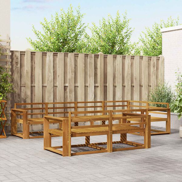 vidaXL Set vanjskih sofa 7 pcs Prirodna Čvrsto drvo akacije