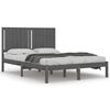 vidaXL Okvir za krevet od masivne borovine sivi 140 x 190 cm