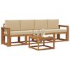 vidaXL Set vanjskih sofa 5 pcs Prirodna i bež Čvrsto drvo akacije