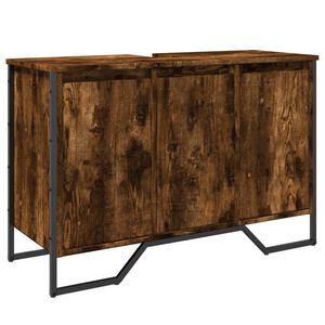 vidaXL Ormarić za umivaonik boja dimljenog hrasta 91x35x60 cm drveni