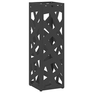 vidaXL Stalak za ki&scaron;obrane s pohranom Crna 15,5 x 15,5 x 49 cm Čelik