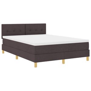 vidaXL LED Box Spring Krevet Tamno smeđa 160 x 200 cm tkanina