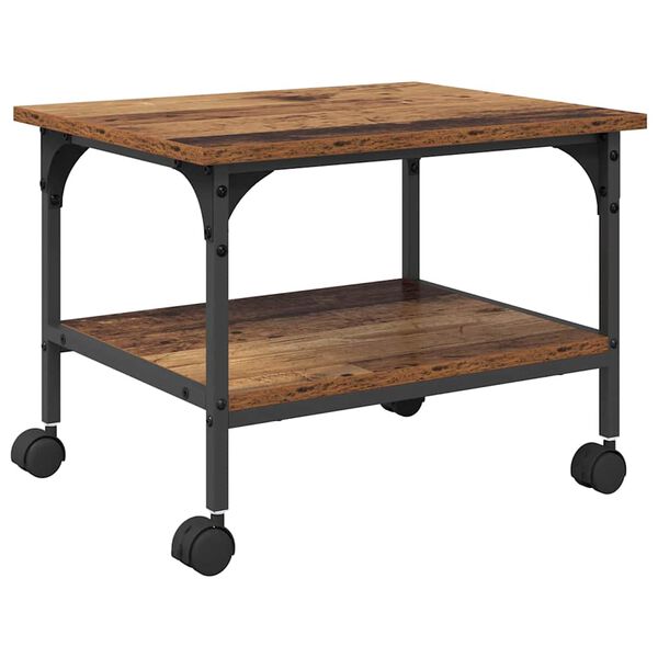 vidaXL Držač za printer Staro drvo 50 x 40 x 38 cm Konstruirano drvo