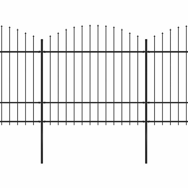vidaXL Vrtna ograda s vrhom koplja Čelik 359x175 cm Crna