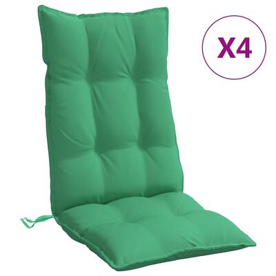 vidaXL Jastuci za stolicu s visokim naslonom 4 kom zeleni od tkanine