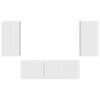 vidaXL Set zidnog ormarića za TV Zidne 4 pcs Visoki sjaj bijela