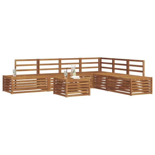 vidaXL Set vanjskih sofa 7 Komad Prirodna Čvrsto drvo akacije