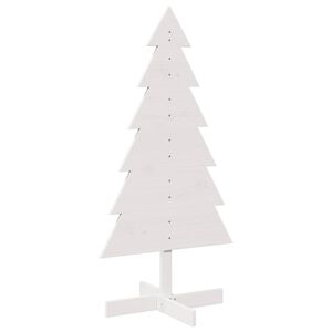 vidaXL Drveno ukrasno božićno drvce bijelo 120 cm od masivne borovine