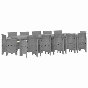 vidaXL Vrtni set za objed s jastukom 13 pcs Svjetlosiva