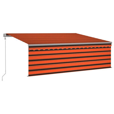 vidaXL Automatska tenda s roletom i senzorom LED 4x3m narančasto-smeđa