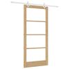 vidaXL Klizna vrata Prirodna 93 x 202 cm Masivna borovina i staklo