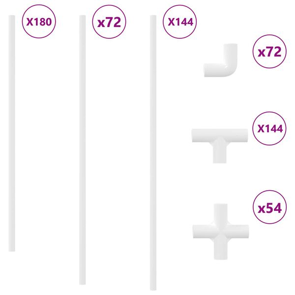 vidaXL PVC Cijev 29 pcs Bijelo PP, PE
